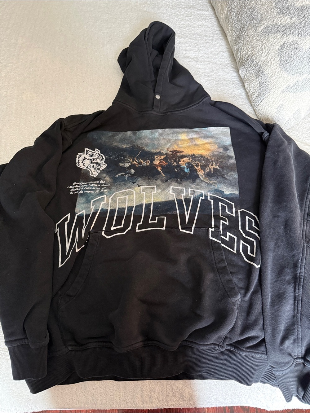 Darc Sport Black 'Wolves' Graphic Hoodie with Multi-Color Print